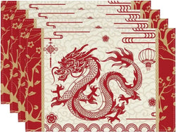 Placemat & Table Runner - Red & White Dragon