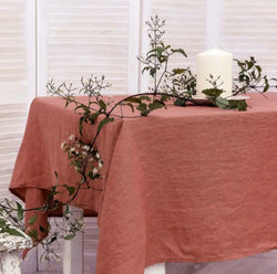 Linen Tablecloth Terracotta - 200 x 260cm