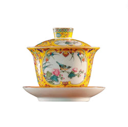 Majestic Songbird Floral Elegance Teacup - Yellow