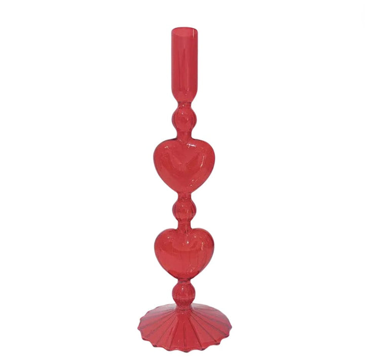 Glass Candleholder/vase - Red
