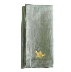 Embroidered  Linen Napkin Bee - 6 colours