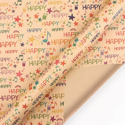 Wrapping Paper - Happy Birthday words  - 4 sheets