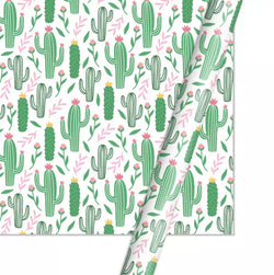 Wrapping Paper Green Cactus - 4 sheets