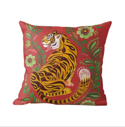 Cushion cover linen - Red Tiger