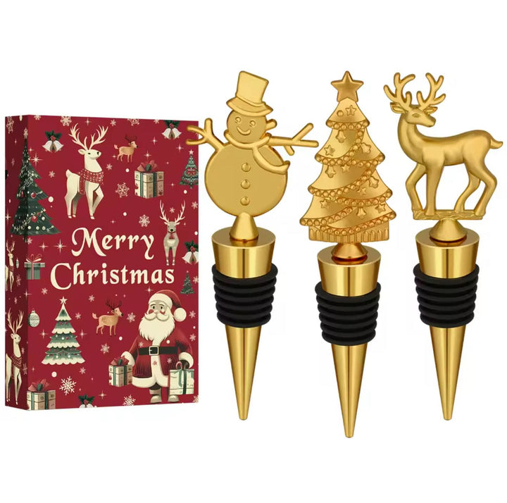 Set of 3 Christmas Bottle Stoppers