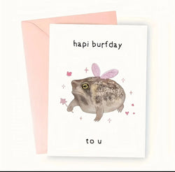 Greeting  Cards - Hapi Burfday to u