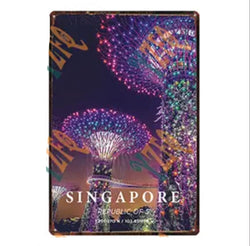 Tin Wall Poster - Singapore Gardens by the Bay  30cm x 20cm