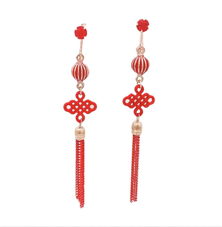 Red & Gold Chinese Knot Earrings - 2 models