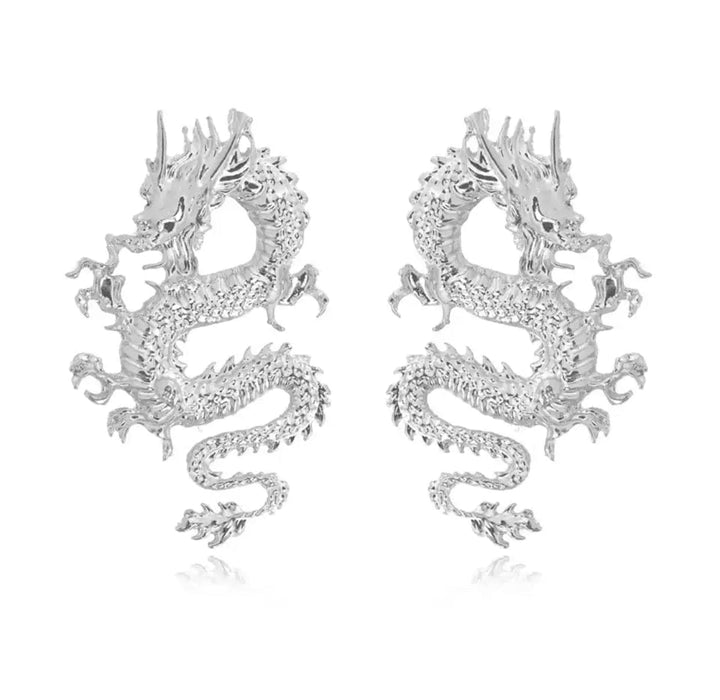 Dragon Earrings Gold & Silver