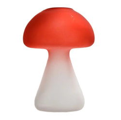 Red Glass Mushroom Vase