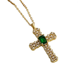 Gold Cross Necklace Hildegarde