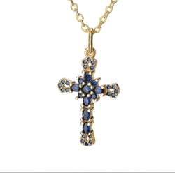 Gold Cross Necklace Therese - 5 colours
