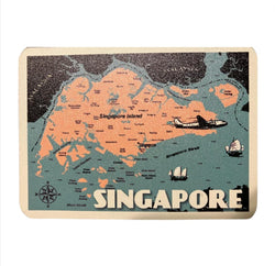 Vintage Poster - Posters without frame Singapore Map
