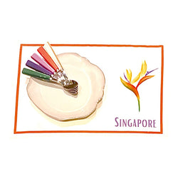 Linen Placemat - Singapore Heliconia
