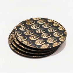 Coaster Baozi  Black & Gold - set of 4 coasters