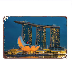 Tin Wall Poster - Singapore Marina Bay Sand 30cm x 20cm
