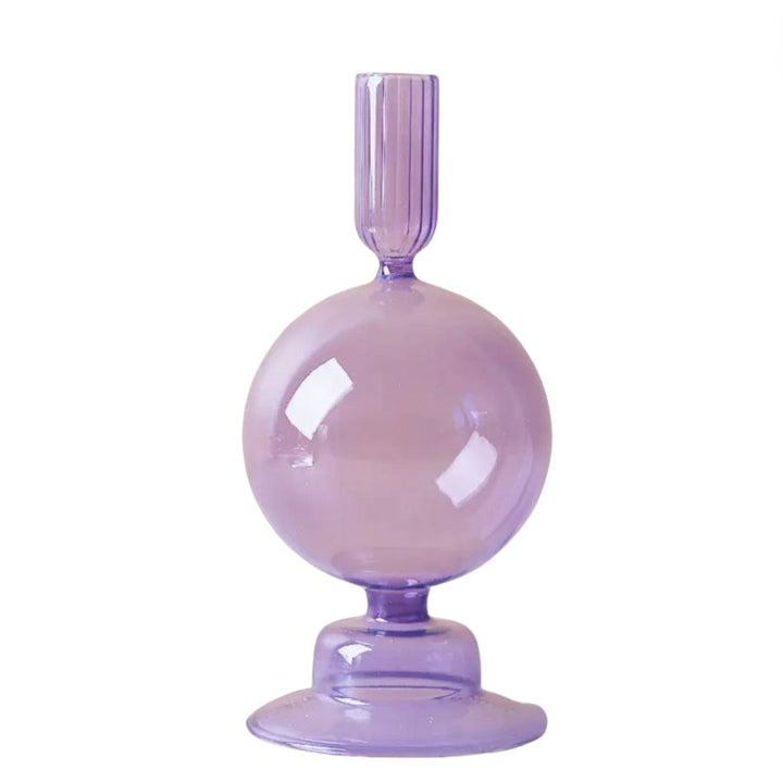 Glass Candleholder/vase - Lavender - Dark Purple