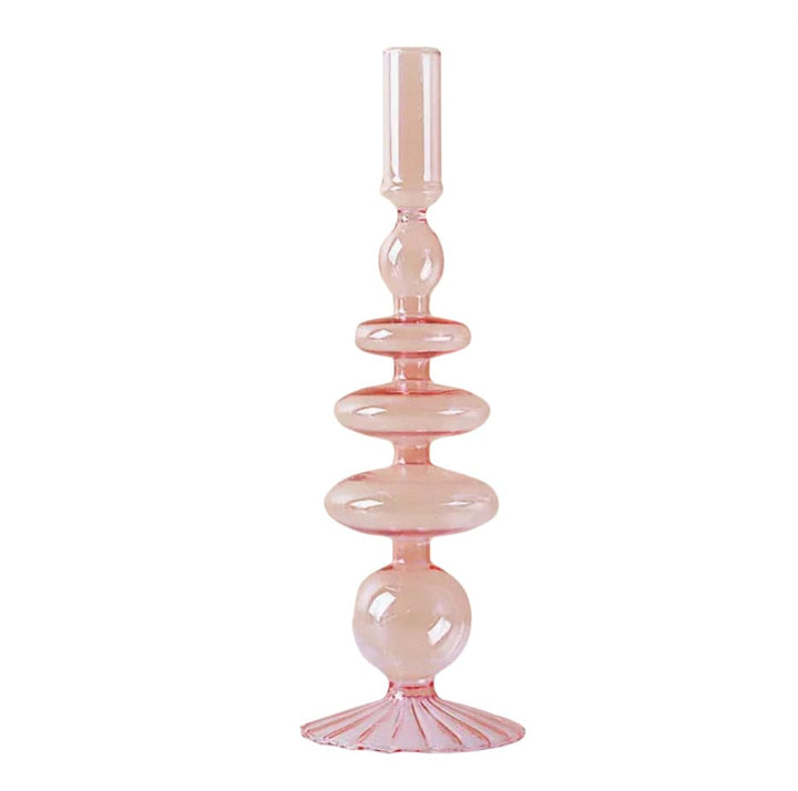 Glass Candleholder/vase - Peach - Pink