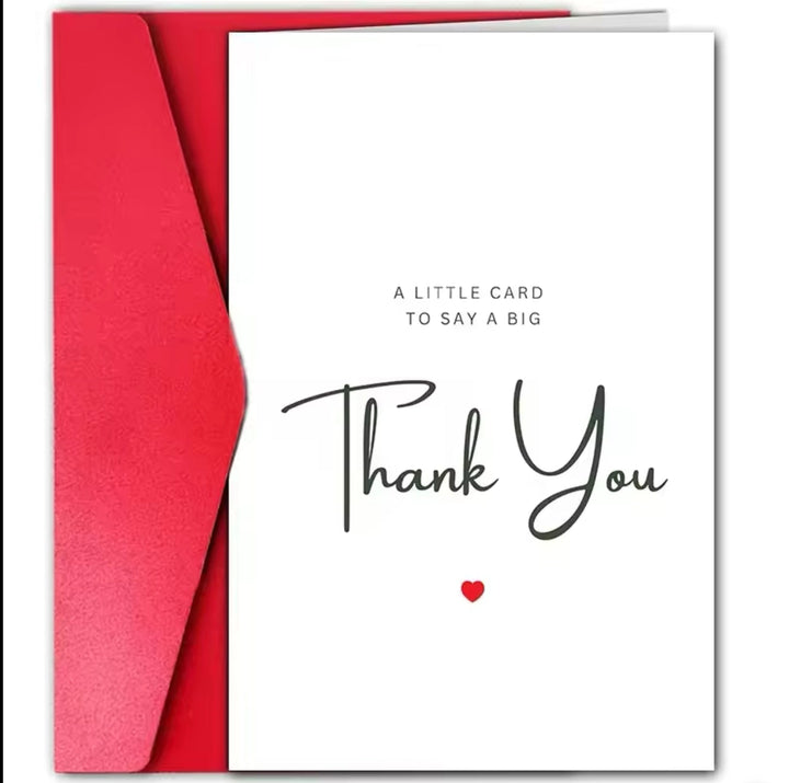 Greeting  Cards -  Thank You Black & Red