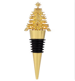 Bottle Stopper Gold Christmas Tree