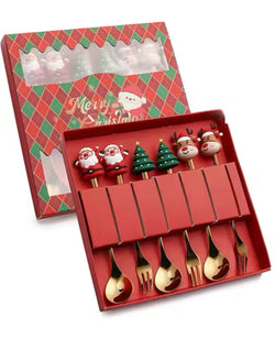 Christmas Cartoon Heads Spoons & Forks  - set of 6 pieces ❄️