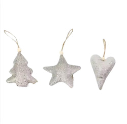 Christmas Velvet Pendant - set of 3 shapes