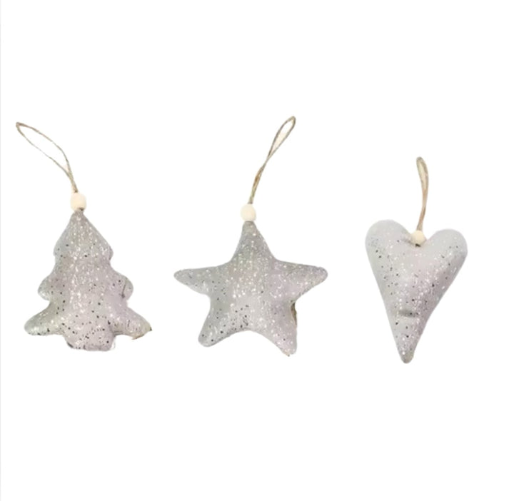 Christmas Velvet Pendant - set of 3 shapes