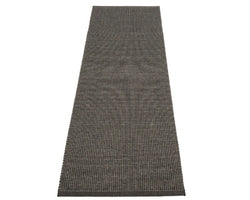 PVC Rug Emm Black / Linen Met. linen warp - 70 x 240cm - NEW