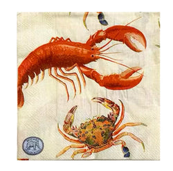 Cocktail Paper Napkins - Vintage Lobster & Crab