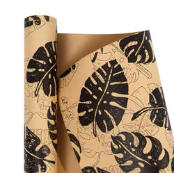 Wrapping Paper - Black Monstera Leave