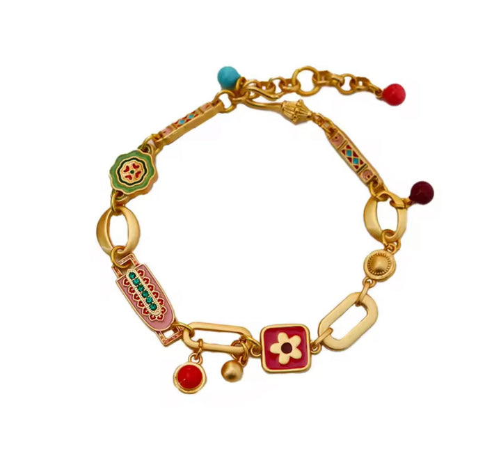 Retro Chinese Style  Gold Charm Bracelet - 7models