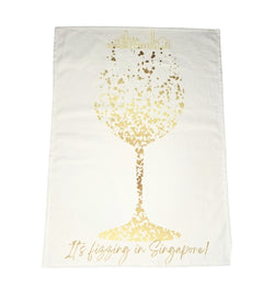 Linen Tea Towel Gold - It’s fizzing in Singapore ! 4 models