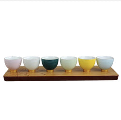 Chinese Tea Cups - set of 6 assorted colours