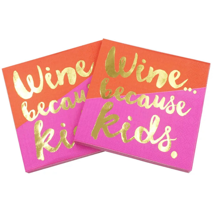 Cocktail Paper Napkins - Wine because Kids