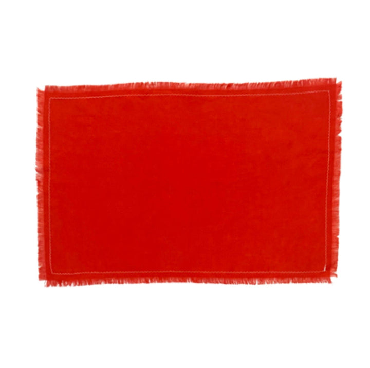 Linen Table Placemat Red