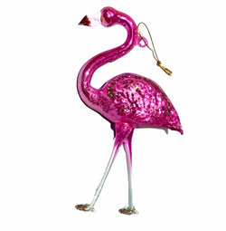 Christmas Glass Ornement - Flamingo