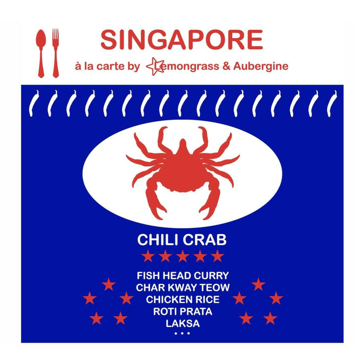 Singapore Chili Crab paper Napkin - BUY 1 GET 1 FREE Lemongrass & Aubergine