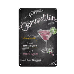 Tin Wall Poster - Cocktails