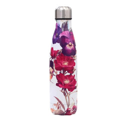 Water Bottle Thermos - Fuschia  & Purple Flowers