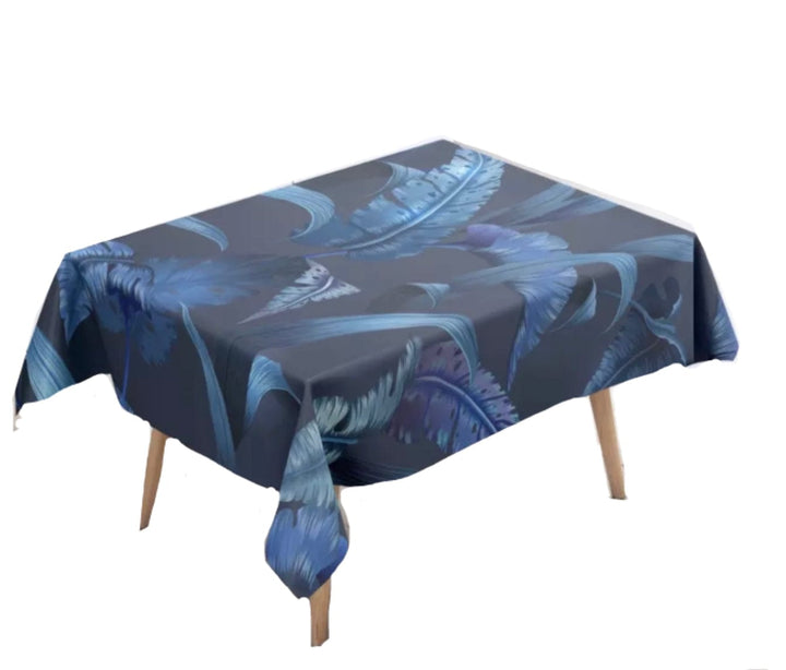 Tablecloth Nicole - Leaves 2 Blues - 140cm x 180cm
