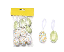 Easter Eggs Gingham & Flowers - pack of 9