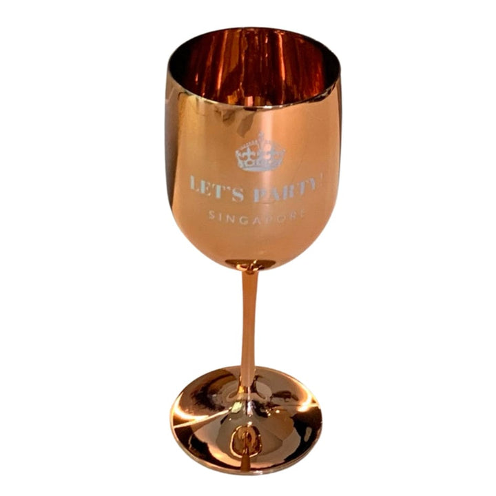 Let’s Party ! Singapore Wine Glass - Rose Gold & Gold