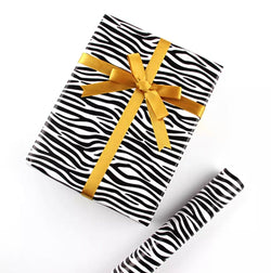 Wrapping Paper Black & White Zebra - 4 sheets