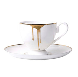 Coffee / Tea Cup Gold Drip - Set of 4