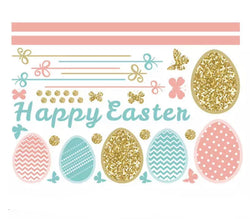 Easter Window Stickers-  Gold & Pastel Eggs