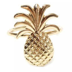 Napkin Rings Pineapple Gold  / Silver - set of 4