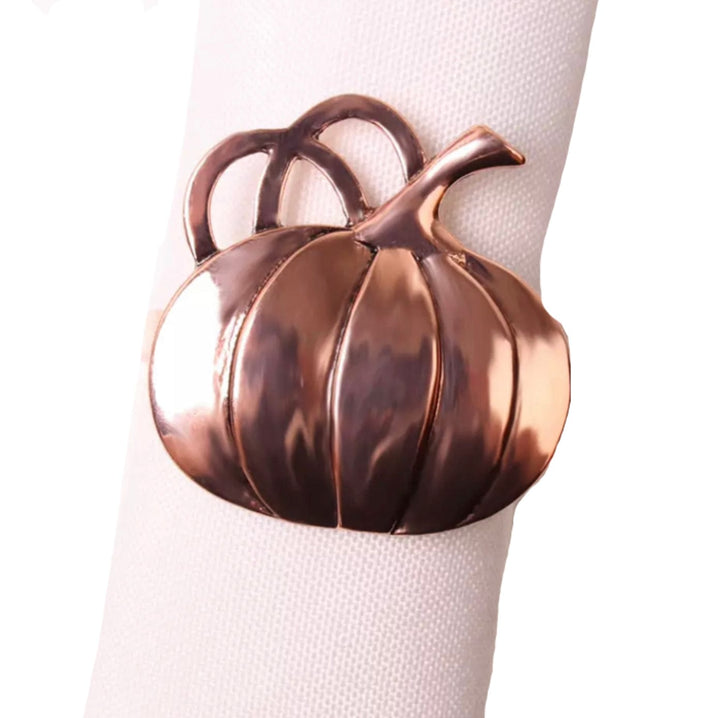 Napkin Rings Rose Gold Pumpkin - set of 4