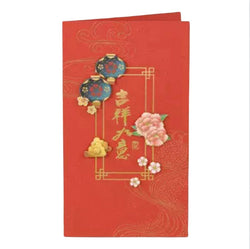 Greeting  Cards - Chinese New Year Lanterns Blue