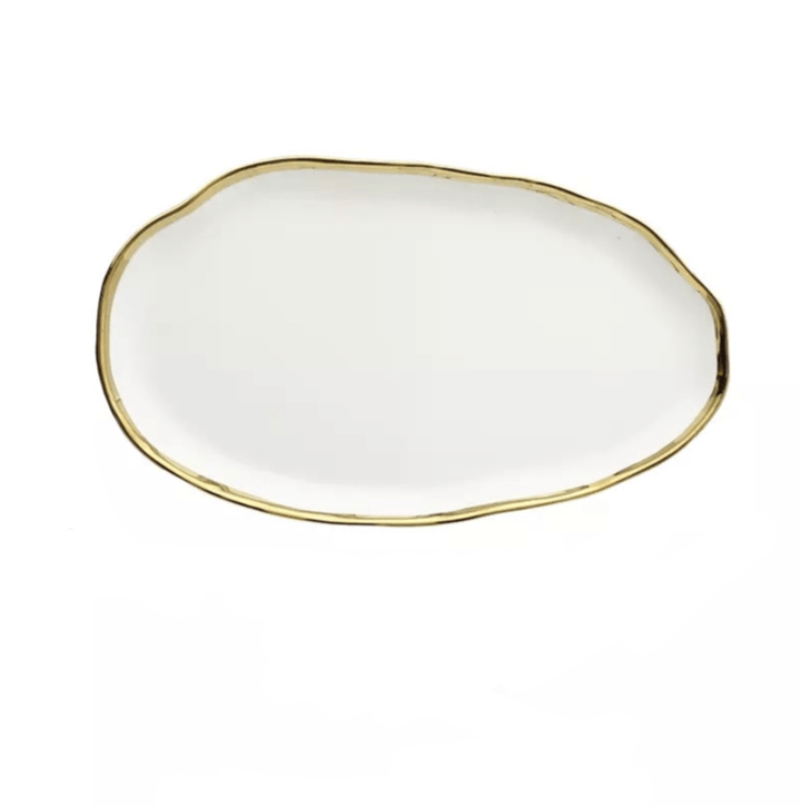 Gold & White Dish Plate Julia.
