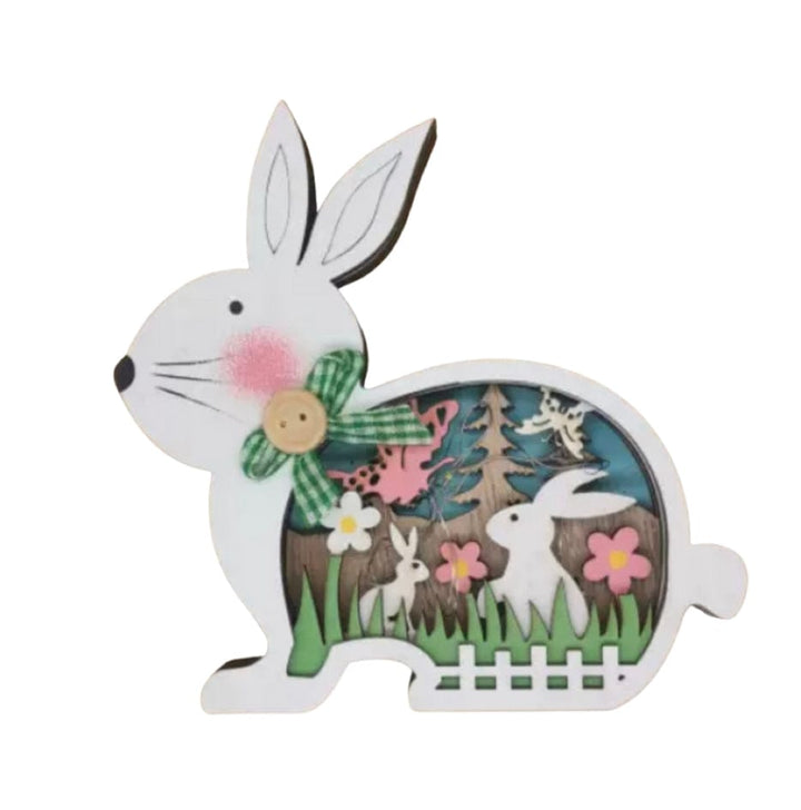 Rabbit & Egg Wooden Pendant - 2 models